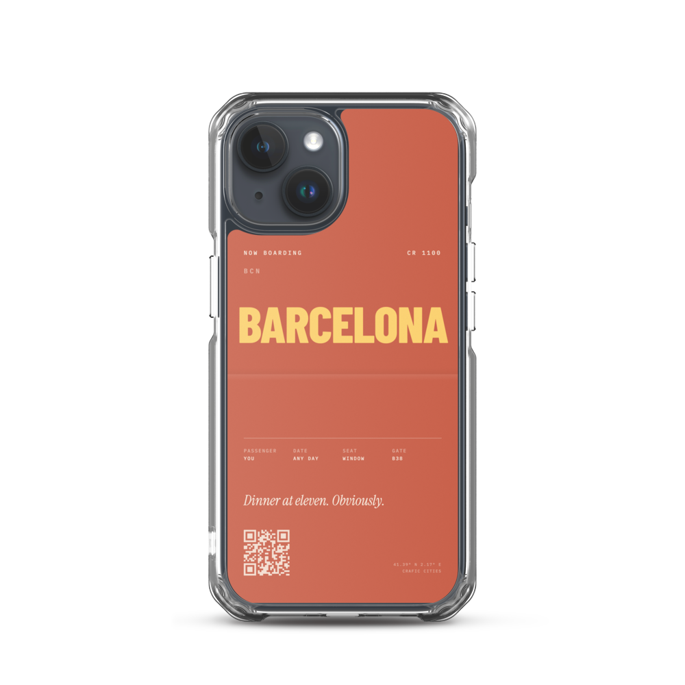 crafic-mock Barcelona Boarding Pass iPhone Case