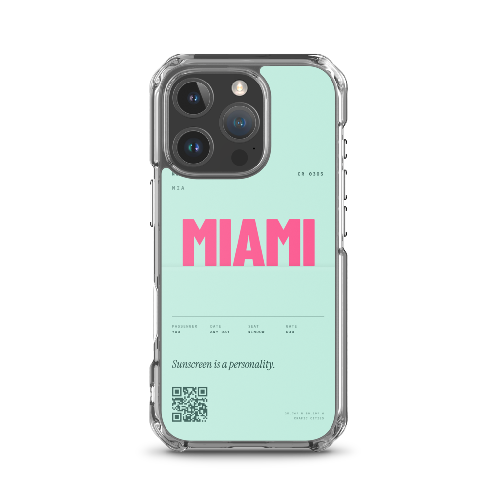 crafic-mock Miami Boarding Pass iPhone Case