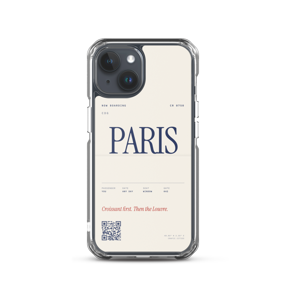crafic-mock Paris Boarding Pass iPhone Case