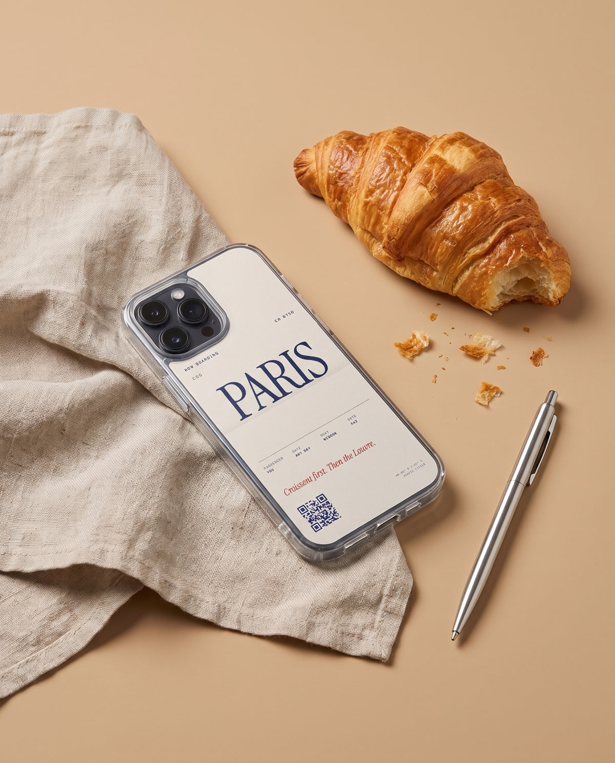 crafic-studio Paris Boarding Pass iPhone Case