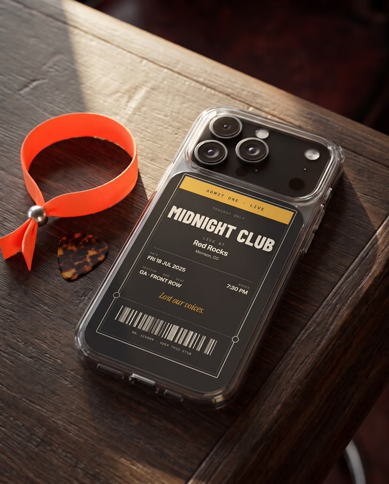 Concert Ticket iPhone Case