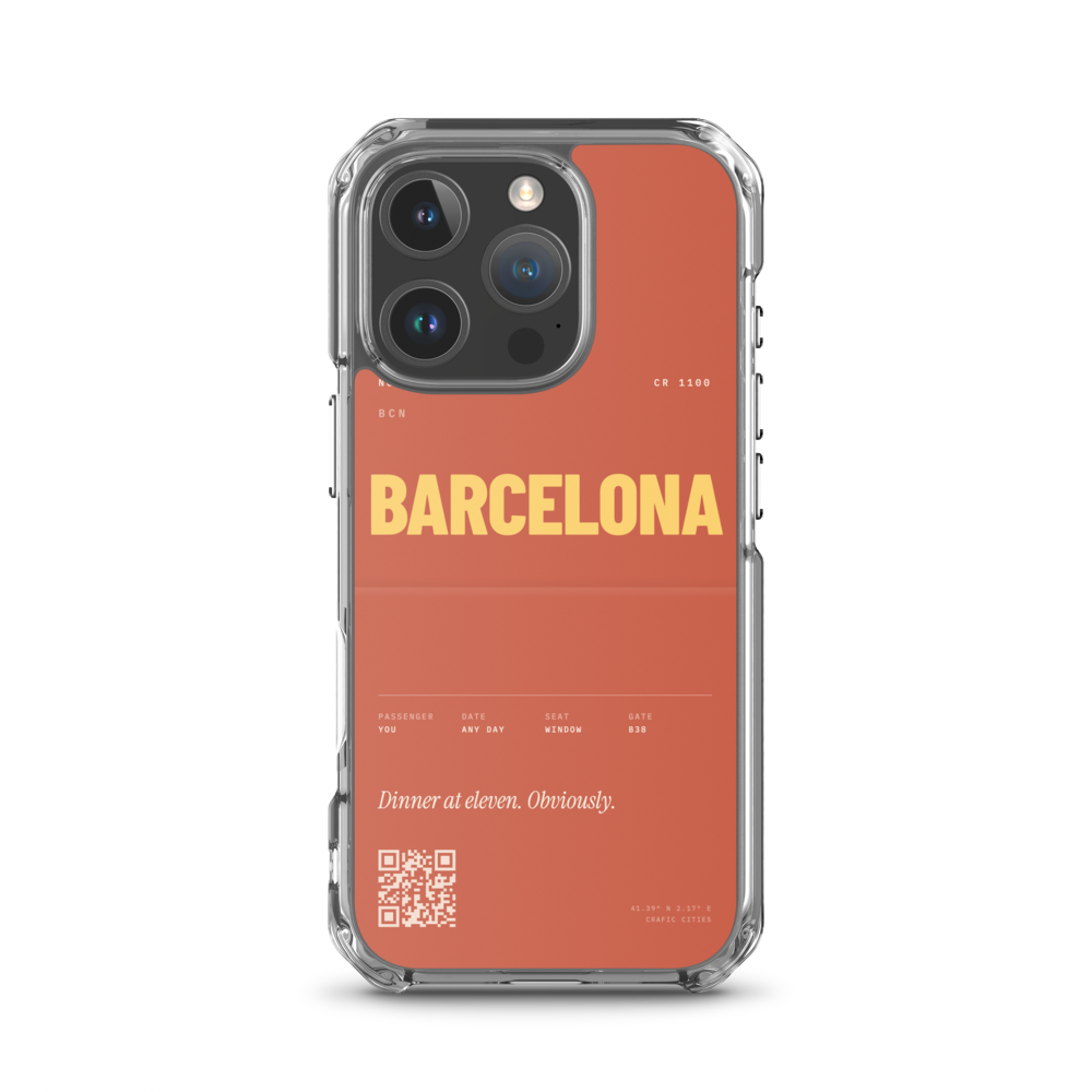 crafic-mock Barcelona Boarding Pass iPhone Case