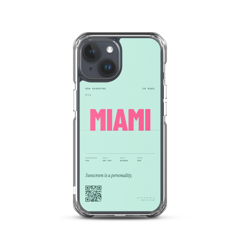 crafic-mock Miami Boarding Pass iPhone Case