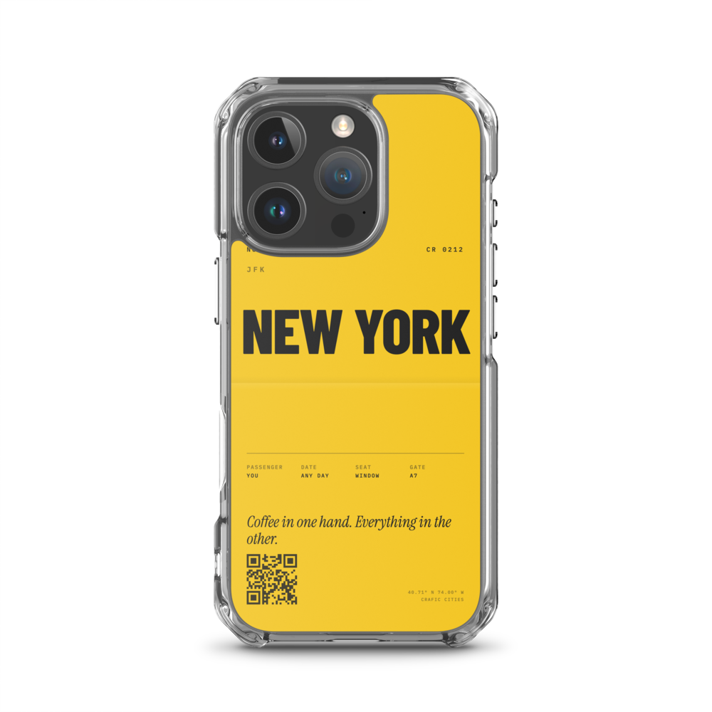 crafic-mock New York Boarding Pass iPhone Case