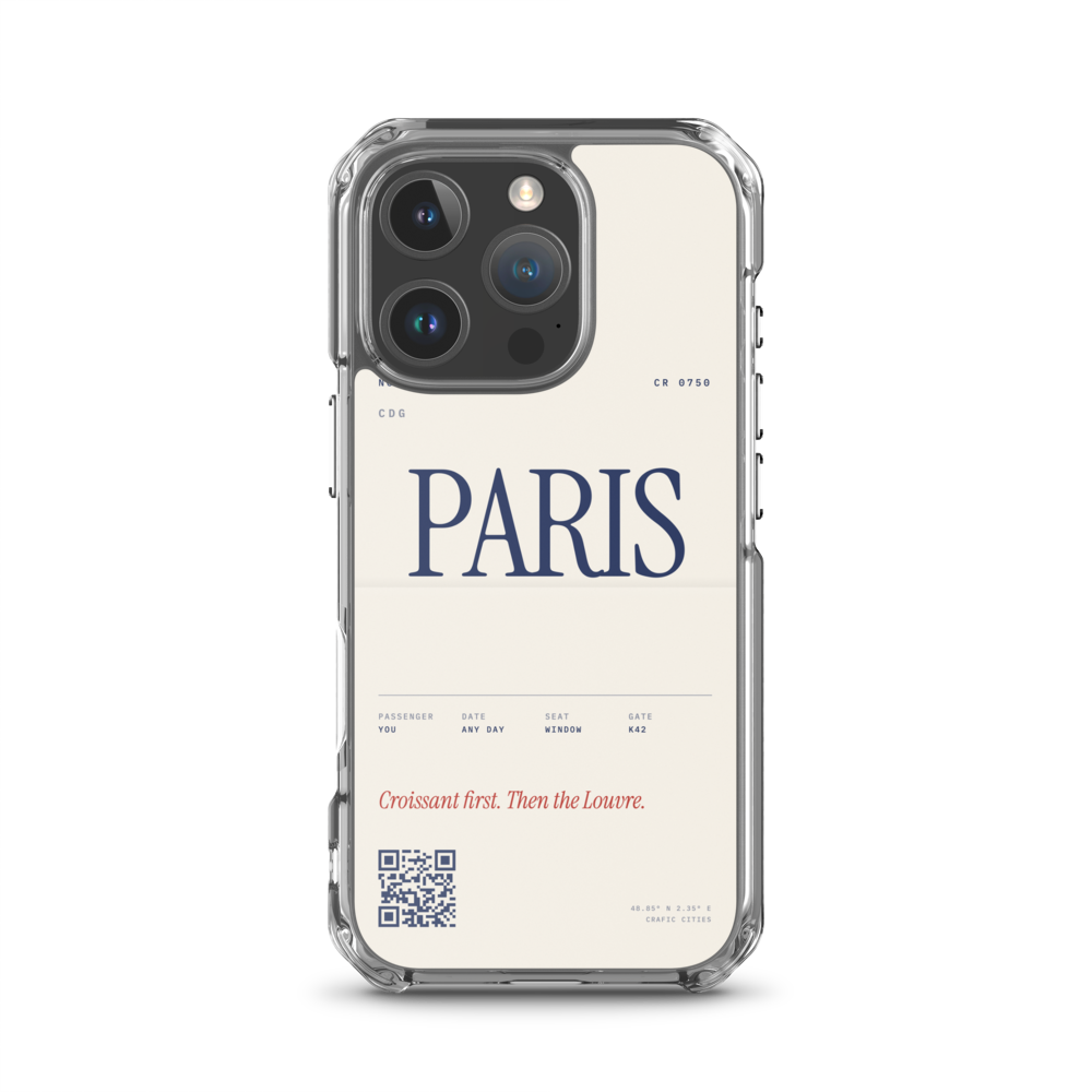 crafic-mock Paris Boarding Pass iPhone Case