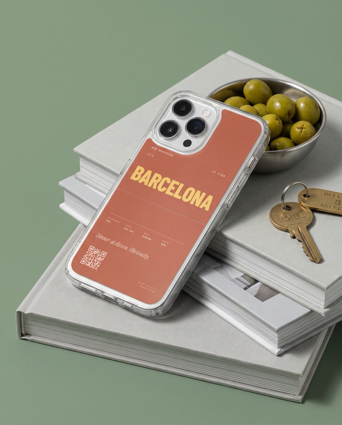 crafic-studio Barcelona Boarding Pass iPhone Case