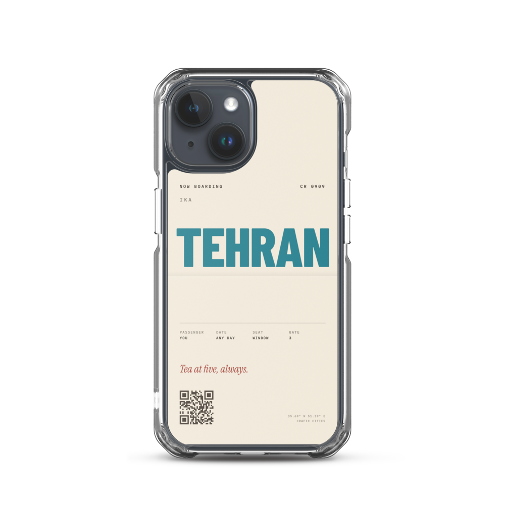 crafic-mock Tehran Boarding Pass iPhone Case
