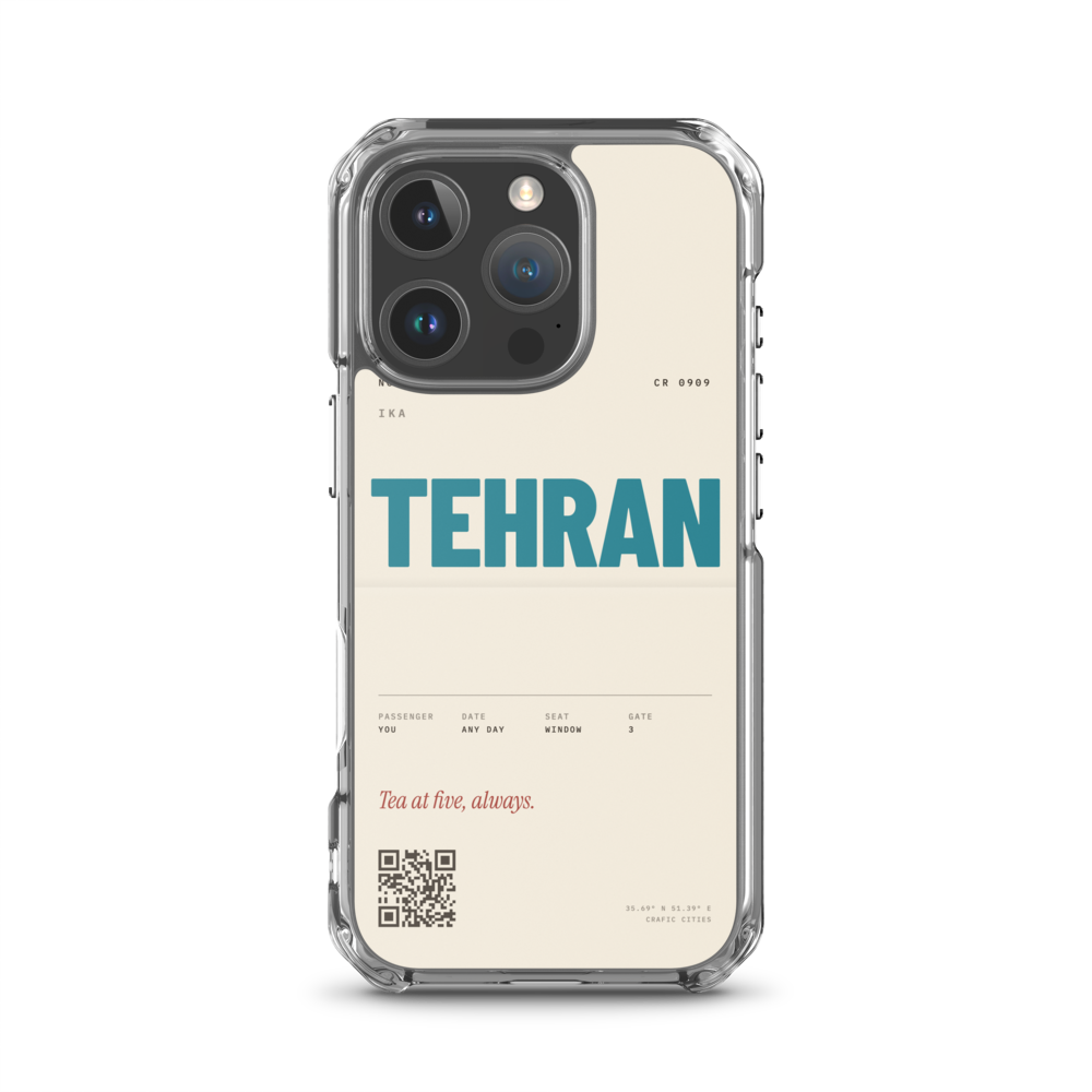 crafic-mock Tehran Boarding Pass iPhone Case