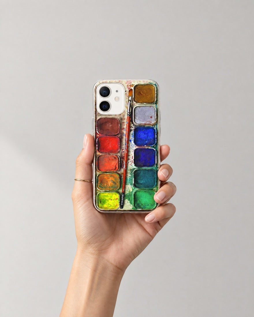 A hand holding the Watercolor Palette case