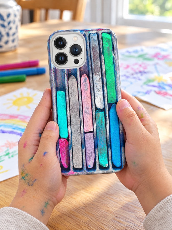 The kid holding the Pastels case